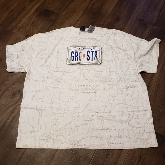 Great State Alabama Map Men's White T-shirt XXL - Picture 1 of 5